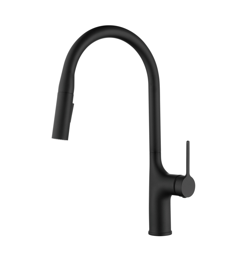 black pull out kitchen tap