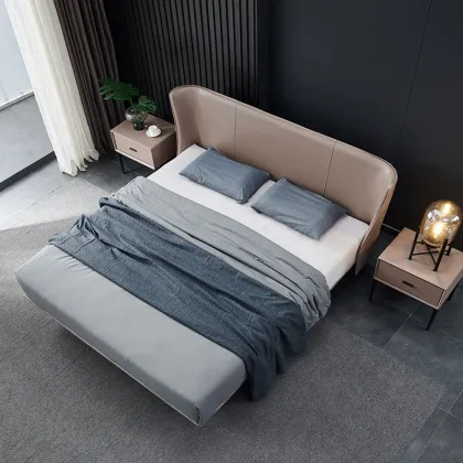 Italian Bedroom Furniture Soft Bed for Home Villa Room