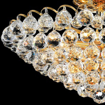 Decorations gold finish round crystal ceiling light globe