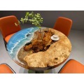 Home meubels directe massief walnoothout restaurant keuken epoxy hars plaat dineren rivier tafel