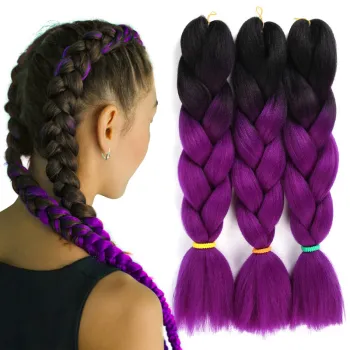 Free Sample 24 Inch Synthetic Jumbo Braiding Hair Ombre Crochet Braid Extensions for Black Women