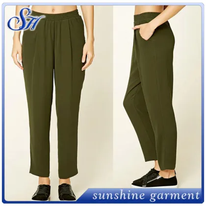 High quality basic style ladies chiffon harem pants