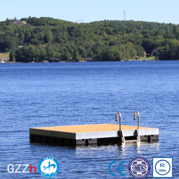 Floating drum wood decking swim raft