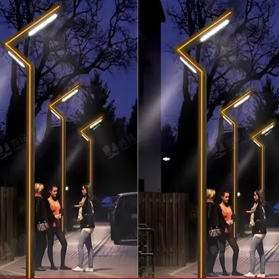 Modern & Fashionable Waterproof Outdoor Garden Light with Front & Rear Lighting, 7-Shape Road Landscape Design