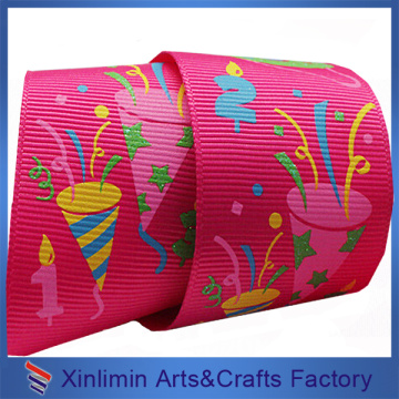 2016 new beautiful print celebrate chritmas satin gift ribbon custom