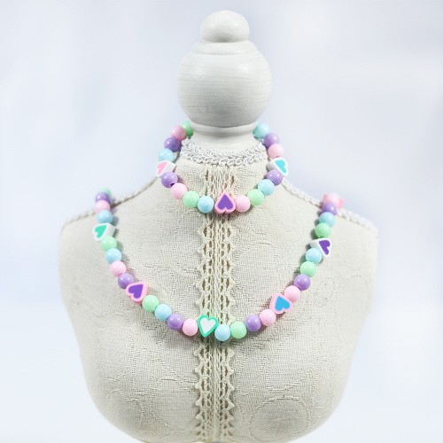 Multicolor Love Soft Pottery Chain Jewelry Set