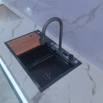 Black Double Bowl Sink for Kitchen