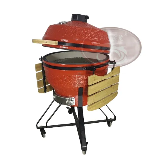 Camping Rotisserie Outdoor Vertical BBQ Grill Portable Ceramic BBQ Charcoal Grill Smoker