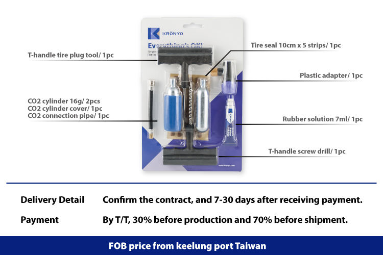 tire seal and co2 gas cylinder for car repair kit