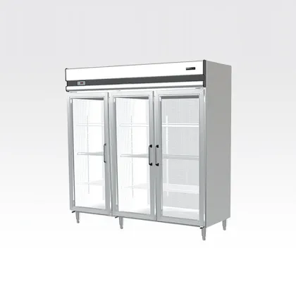Three glass door display cabinet