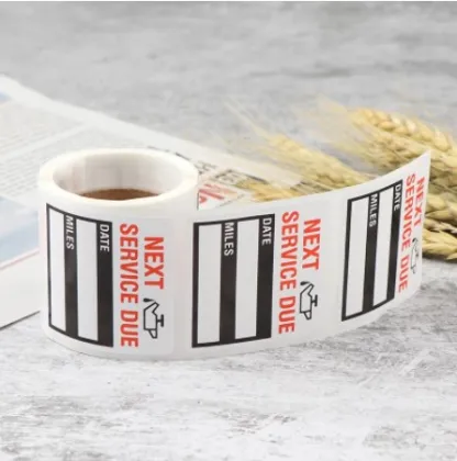 Oil Change Service Reminder Window Stickers - Adhesive Car Stickers