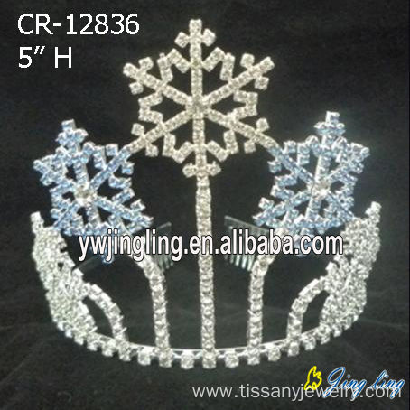 5 Inch Rhinestone Snowflake Crowns