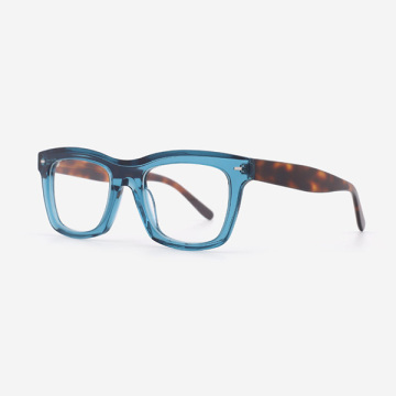 Bevelling Square Acetate Men's Optical Frames