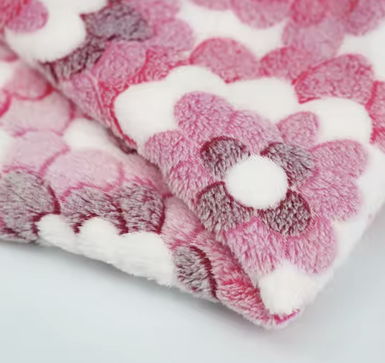 Soft floral printed coral fleece for bedding