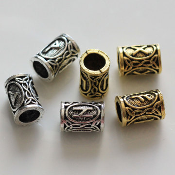 Antiguo oro bronce Color vikingo runas nórdicas pelo barba cuentas DIY pulsera joyería colgantes escandinavos