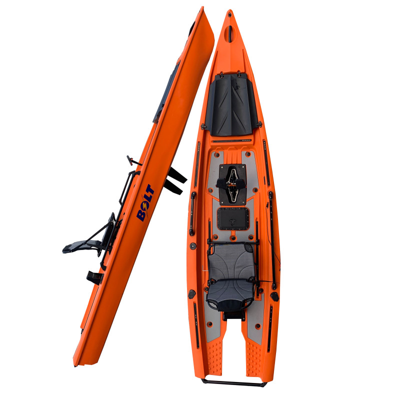 Zero Kayak Pedal Drive Solo Skiff Boats: Fishing Canoe/Kayak with Electric Motor Top Propeller Fin Pedal Drive