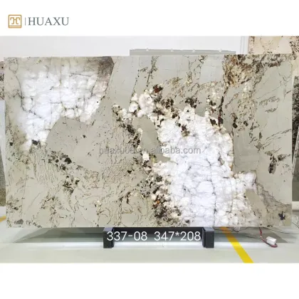 Huaxu Translucent Stone Quartzite Patagonia Marble Slab for Interior Walls