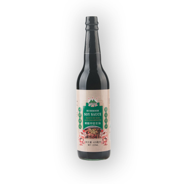 Champiñones Salsa de soja oscura 625ml Botella de vidrio