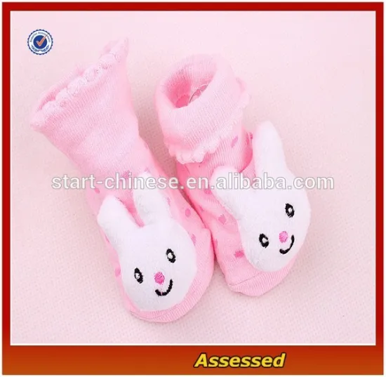 Wholesale Cute Animal Pattern Non Slip Baby Socks Shoes/Custom Newborn Baby Socks/Baby Rabbit Socks ---AMY154104