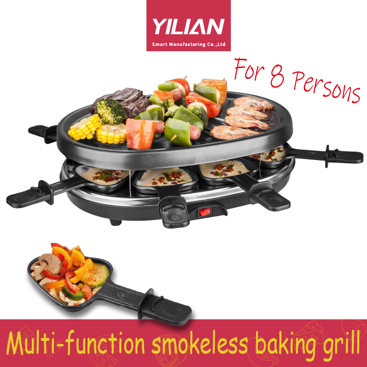 Non Stick Black Raclette Grill For 8 People 1