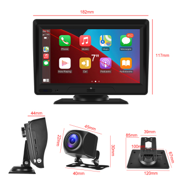 Portable CarPlay DVR: Android Auto Multimedia Player with Front and Backup Camera