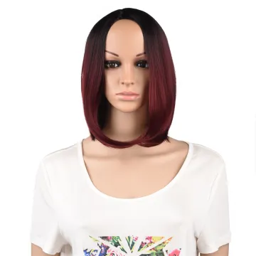 14 inch Short Straight Synthetic Bob Wigs Shoulder Length Ombre Wig for women Cosplay High Temperature Heat Resistant Fiber