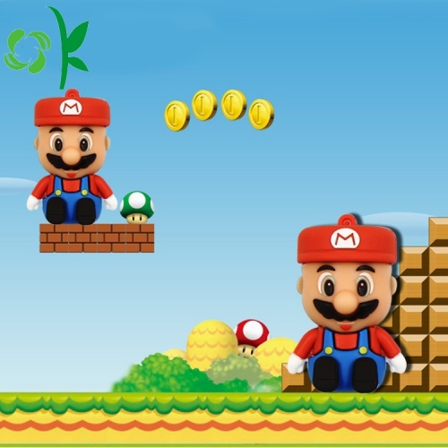 Süper Mario Kauçuk USB Kutusu Silikon Kapak Anahtarlık