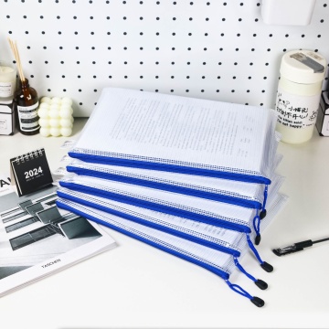 Transparent Waterproof A4 Zipper File Bag with Custom Logo