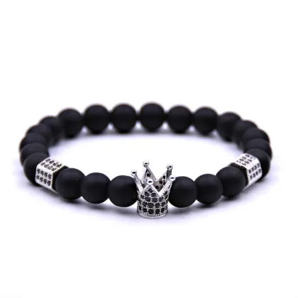 Imperial Charm Men's Custom Gemstone Bead Bracelet