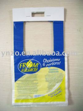 Printed HDPE T shirts bag with cardboard block