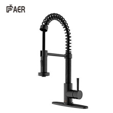 Brass Spring Multifunctional Pull Down Kitchen Black Faucet
