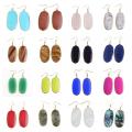 Gemstone Agate envuelto Cooper Gold Stone Pends Dangle Hook Pendiendo Pendientes de gota de piedra natural para mujeres