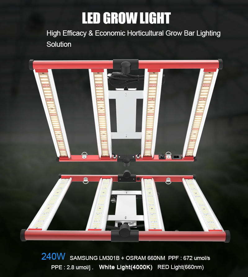 Aglex Samsung LM301B/301H/281B LED ضوء نمو 240W