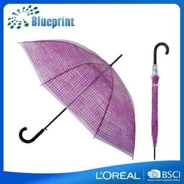 colored POE stick metal transparent full printed clear umbrella