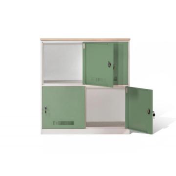 Small Office Storage Lockers Green 4 Door