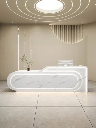 Customizable LED Paint Salon Reception Desks