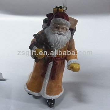 fashionable hand-painted christmas polyresin santa ornaments