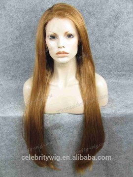 top selling and best quailty silky straight hair bleach blonde lace front wig synthetic wig