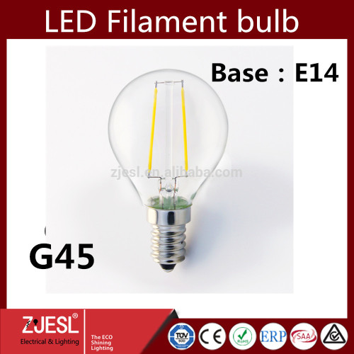 CE ROHS CERTIFICATE G45 2W E14 LED LED bulb filament