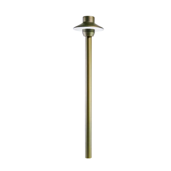Brass Hat Path Light Tiny Outdoor Garden Lighting