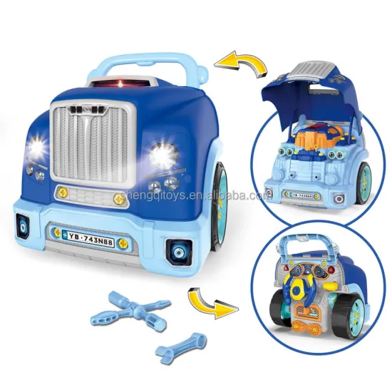 Lucky Toy Interactive Truck: A Comprehensive Kids' Mechanic Workshop Set with Removable Parts, Lights, and Sounds