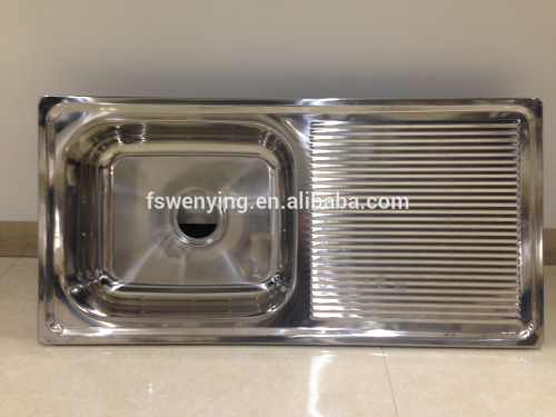 Foshan supplier new style standard single bowl kitchen sink with drainboard WY-9145