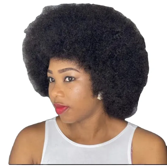 Joywigs Human Hair Wig: 10-inch Afro Curl, Brazilian Hair, Natural Color, 180% Density