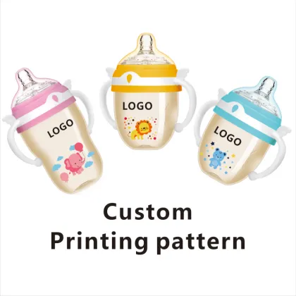Baby bottle custom logo Big neck feeding bottle