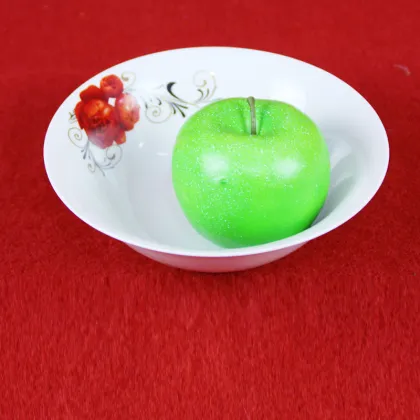 Round Shape Red Flower Porcelain Plate Tableware