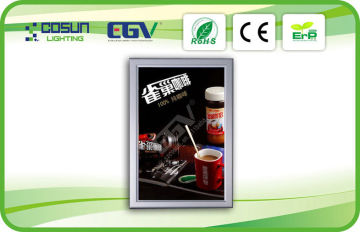 Edge Lit Slim Square Snap Frame Led Light Box Double Sided Hanging For Subway Station
