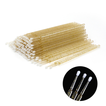 Kirpik ve göz bakımı için pembe tek kullanımlık yapışkan pamuklu plastik parıltı aracı aplikatçı swab