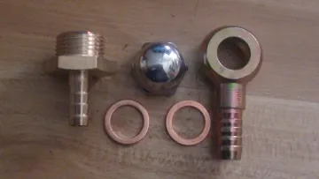 High quality car parts 044 fuel pump install kits copper fittings banjo fitting w/ washer for 0580254044 fuel pump