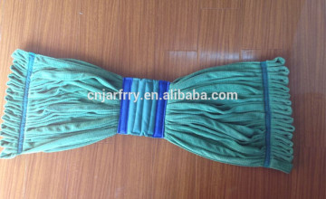 microfiber tube mop with scrubber mesh cloth on band