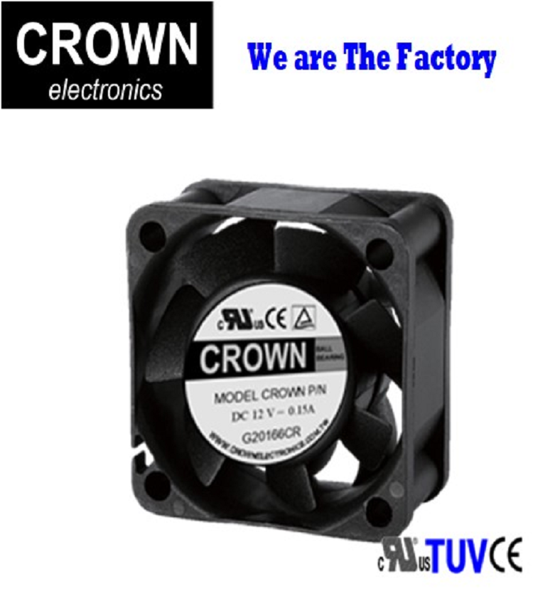 Crown 4020 Ventilador de enfriamiento barato al por mayor DC 12 V/24V Ventilador de flujo mini axial para energía y minería